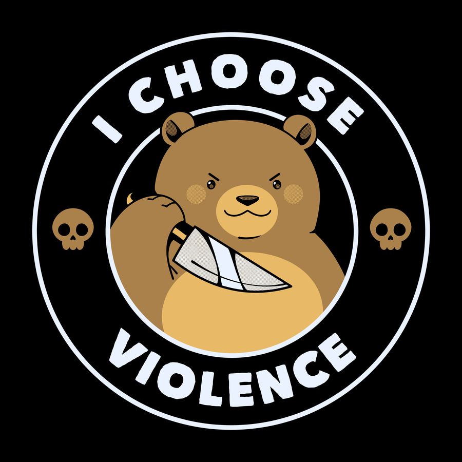 I Choose Violence bear stamp
