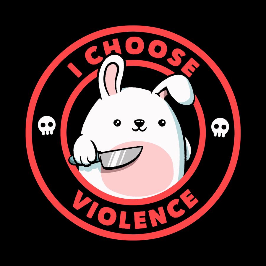 I Choose Violence bunny stamp