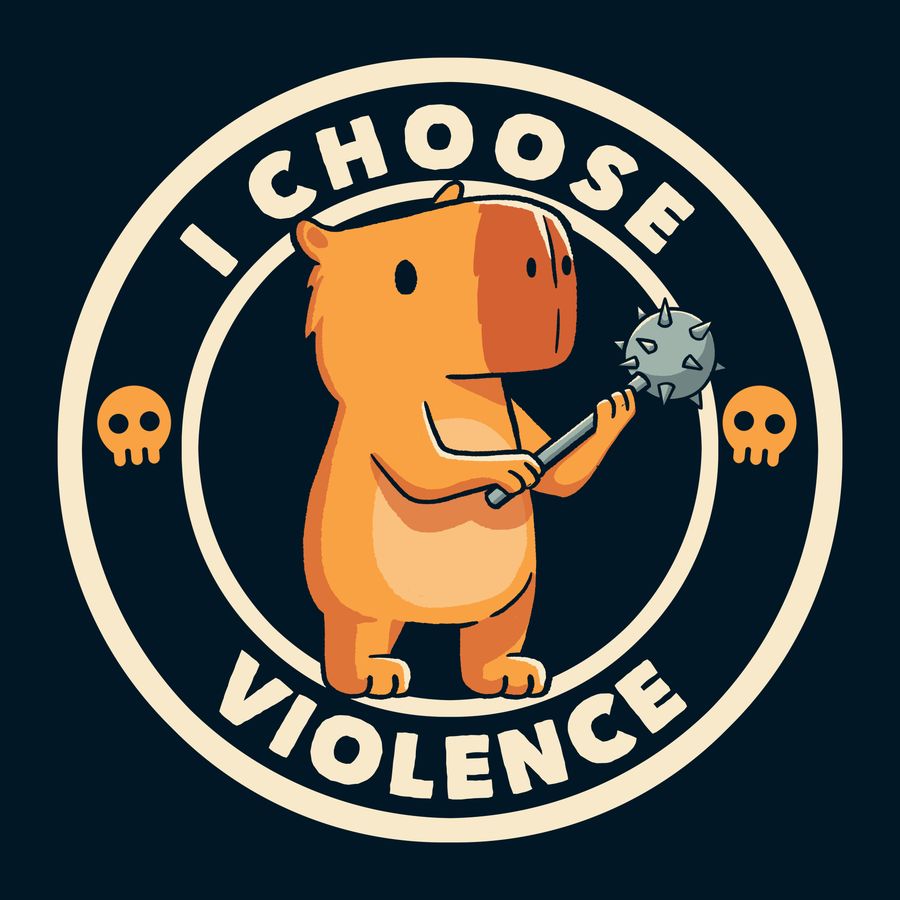 I Choose Violence capybara stamp