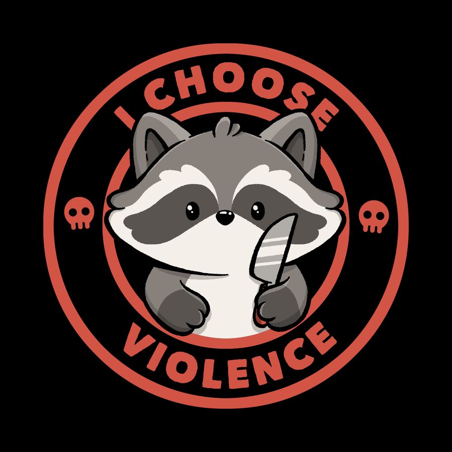 I Choose Violence raccoon stamp