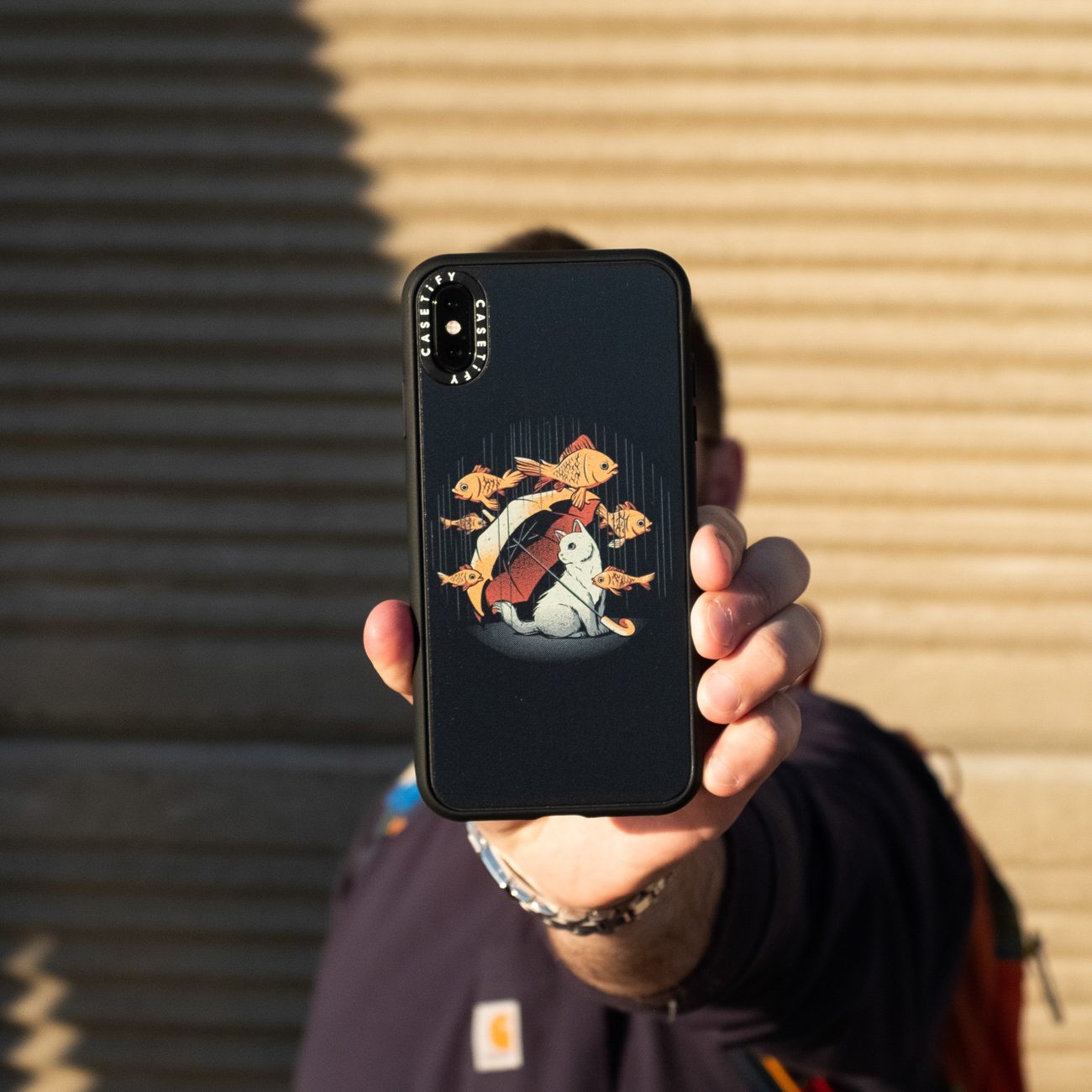Licensed koi artwork on a phone case